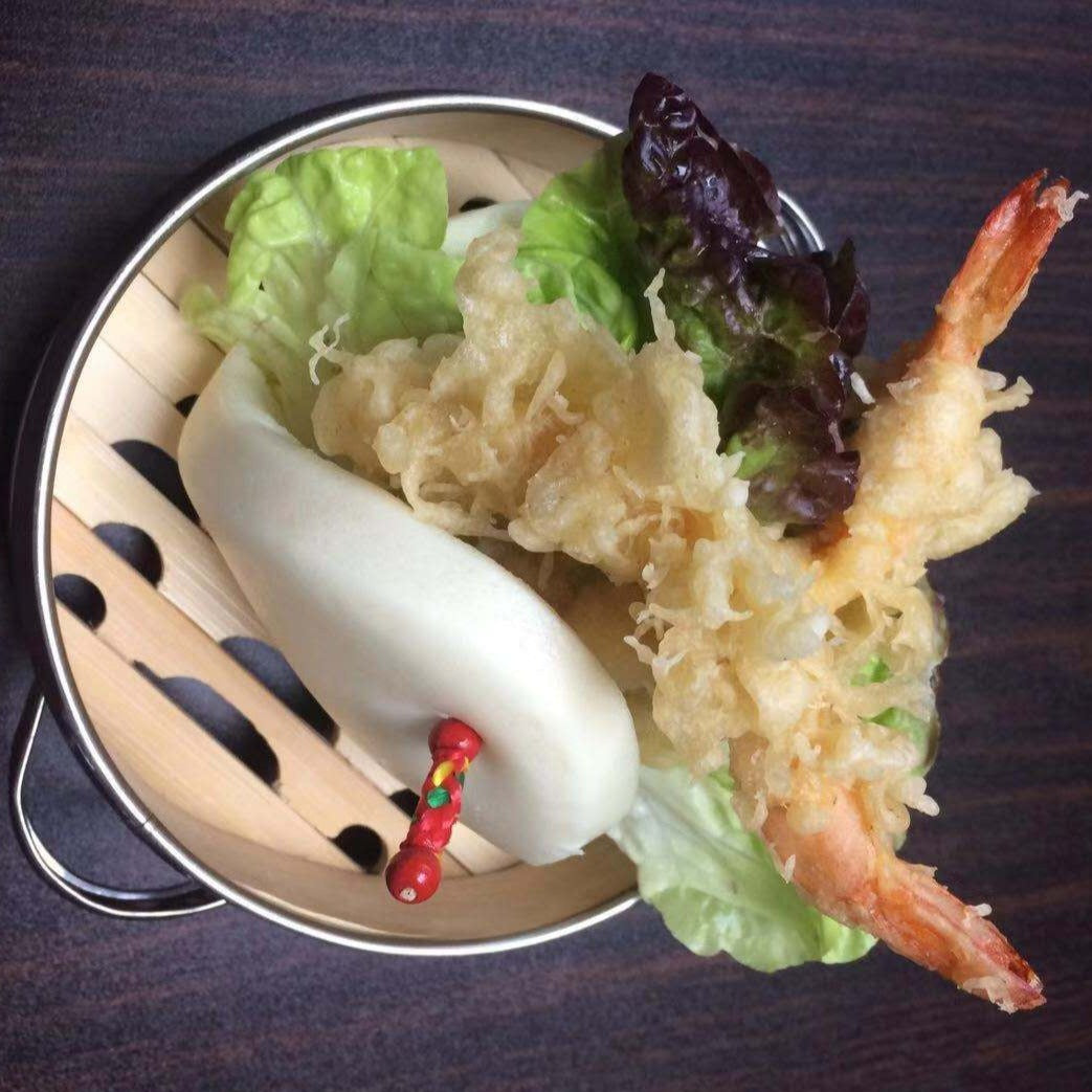 pao clip de langostinos fritos crujiente