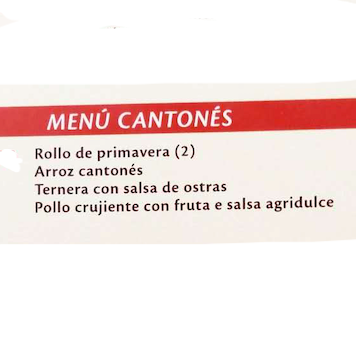 menú cantonés