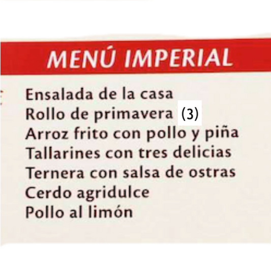 menú imperial