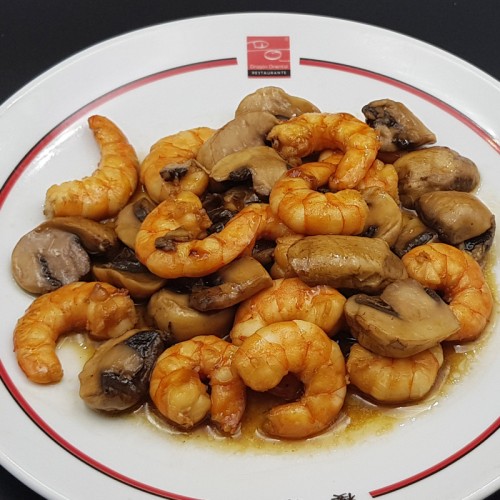 gambas con champinon